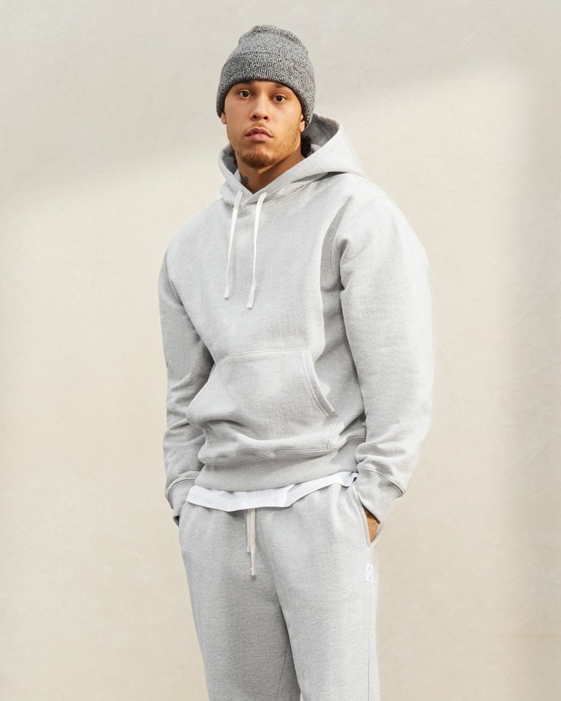 sweaters octobers very own ovo fischgrät-hoodie grau