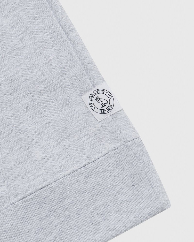 sweaters octobers very own ovo fischgrät-hoodie grau