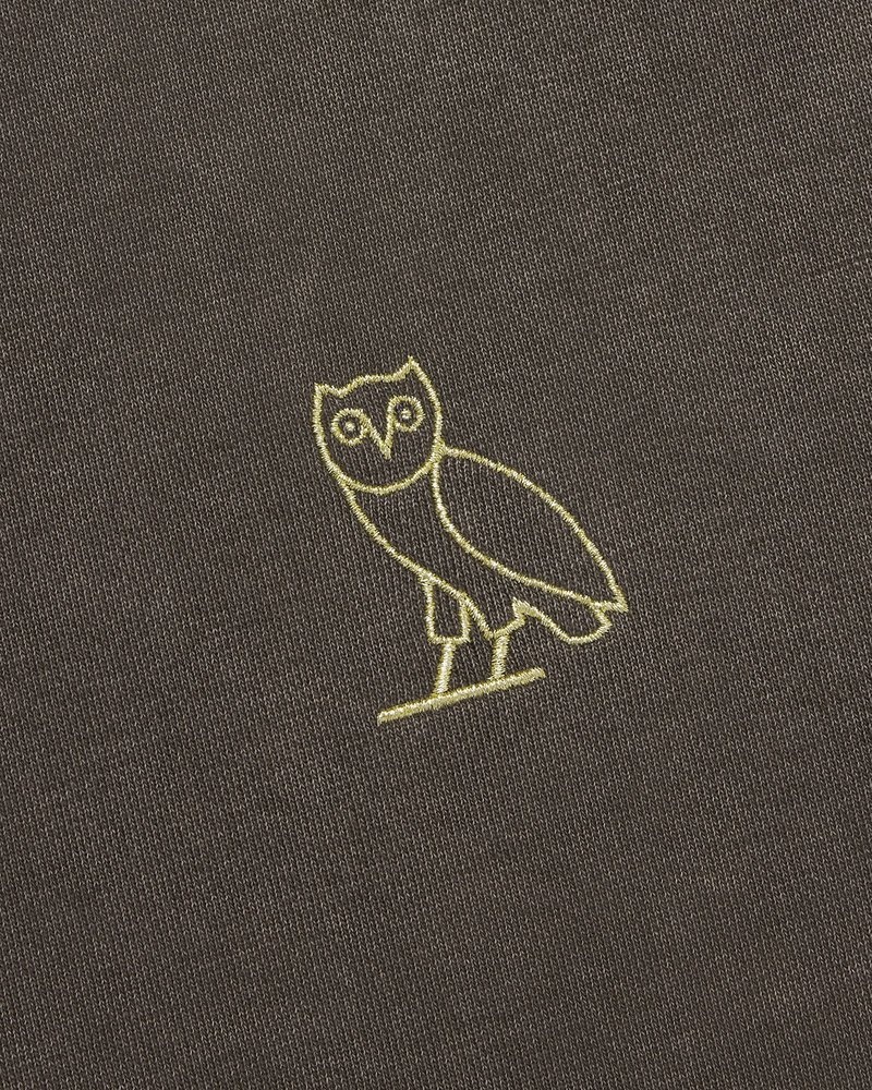 sweaters octobers very own ovo muskoka stückgefärbter kapuzenpullover mit durchgehendem reißverschluss braun