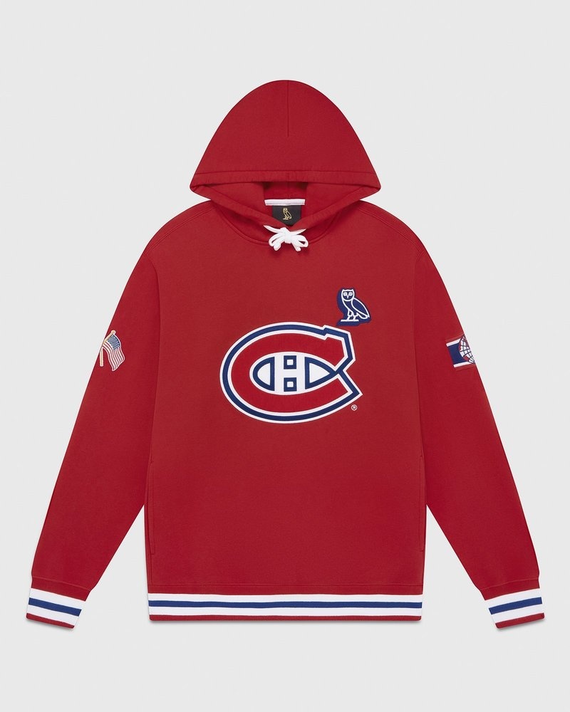 oktober-eigenmarke ovo montreal canadiens hoodie rote pullover